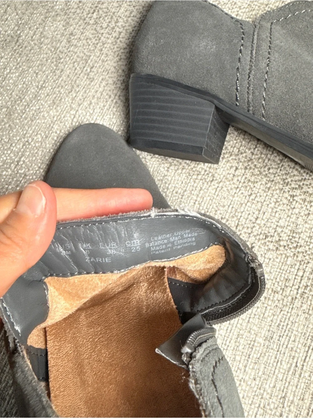 Naturalizer Gray Suede Ankle Booties